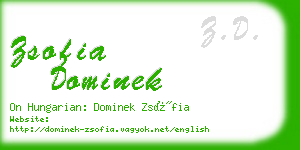 zsofia dominek business card